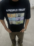 6 people i trust Black cropped tee