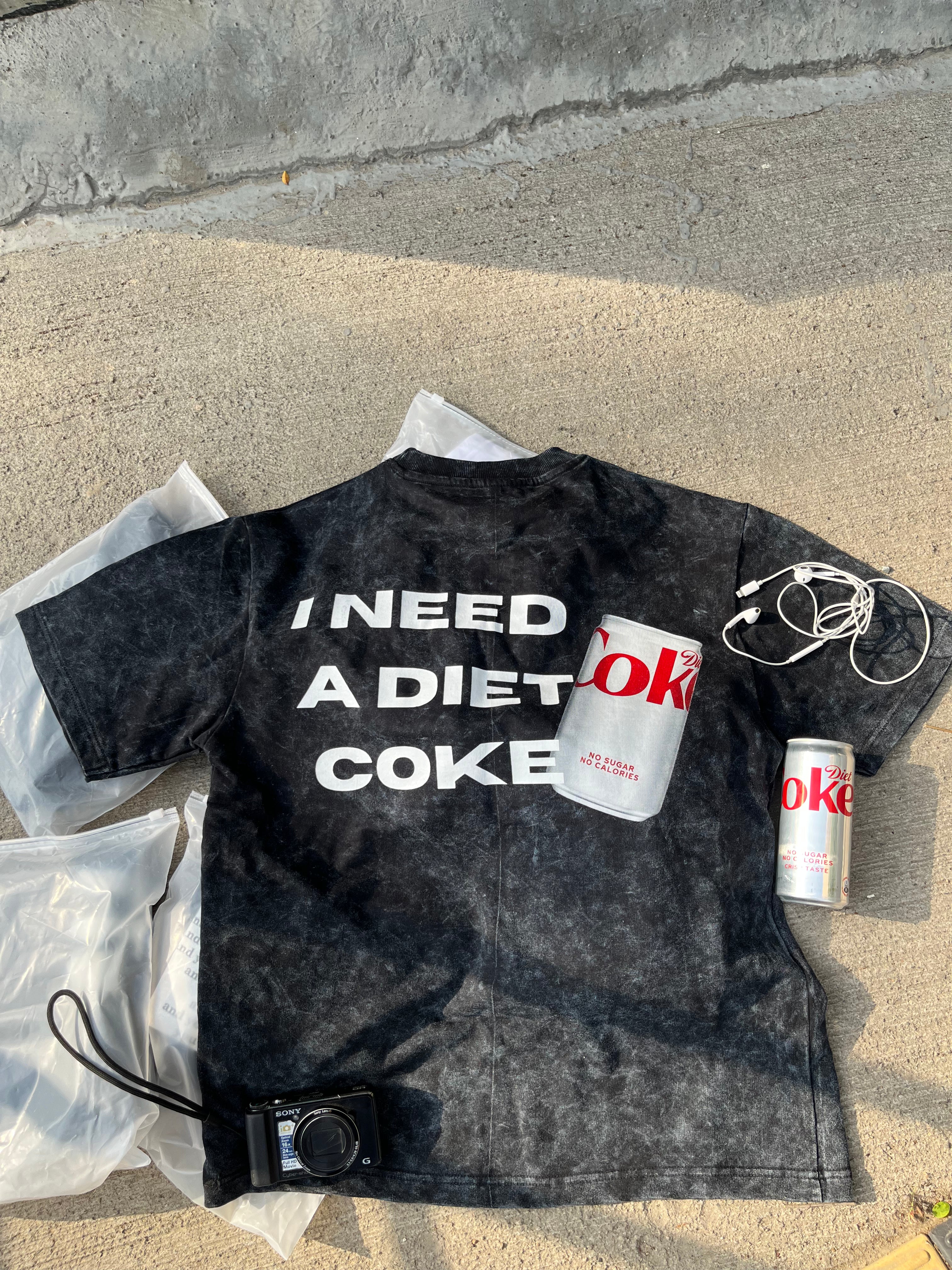 I Need a Diet Coke  Oversized Tee Black