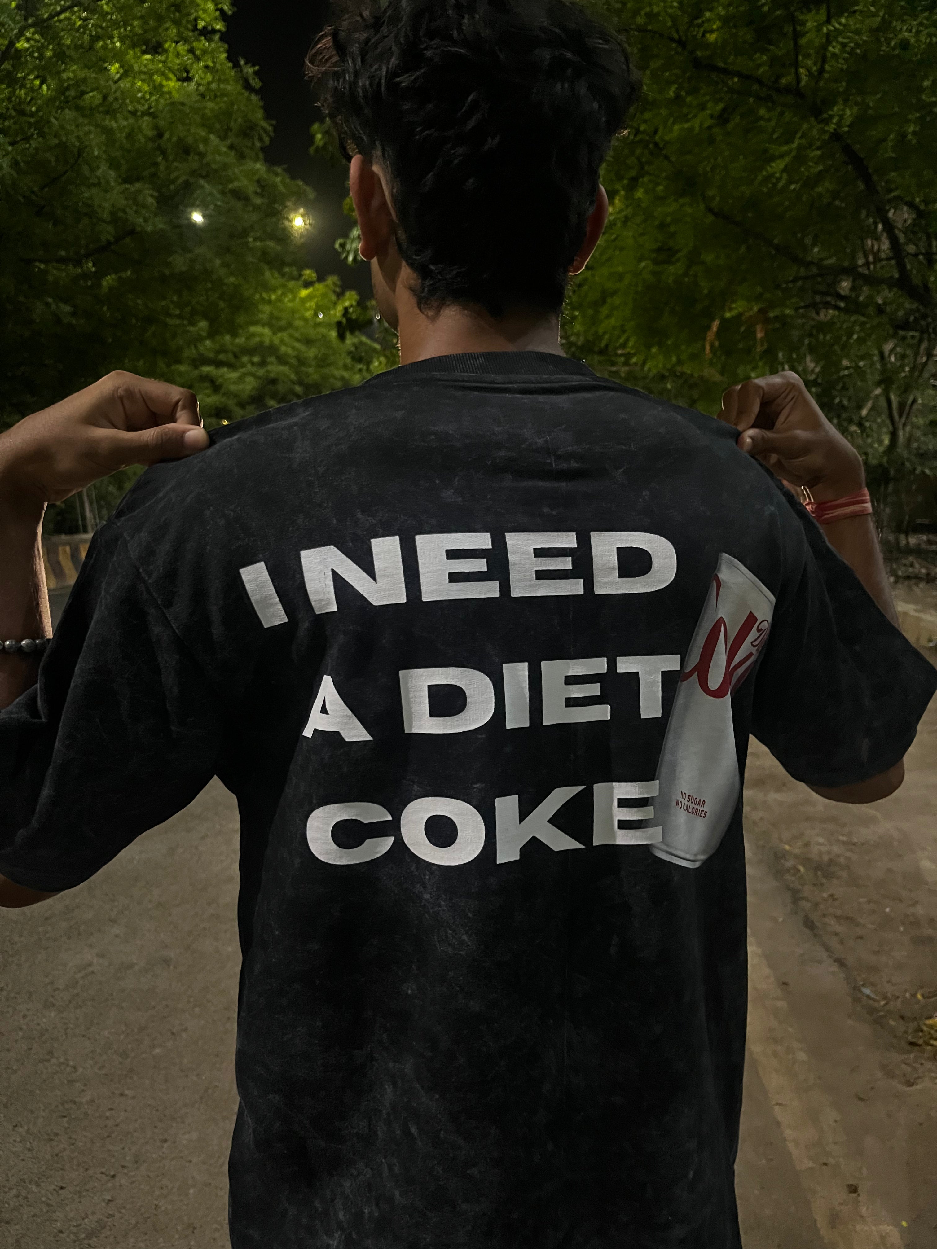 I Need a Diet Coke  Oversized Tee Black