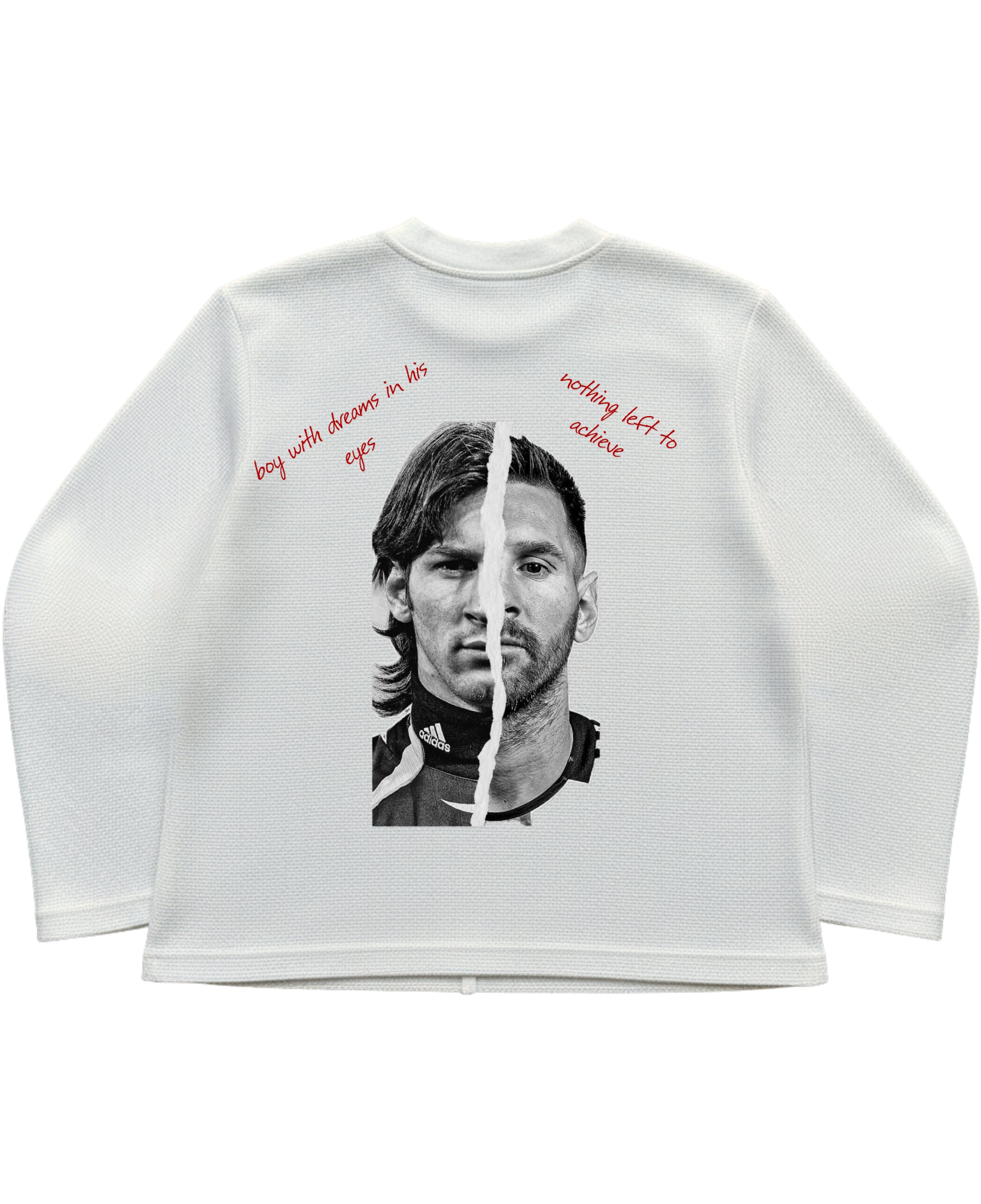 Off-white waffle knit oversized full-sleeve Back Design