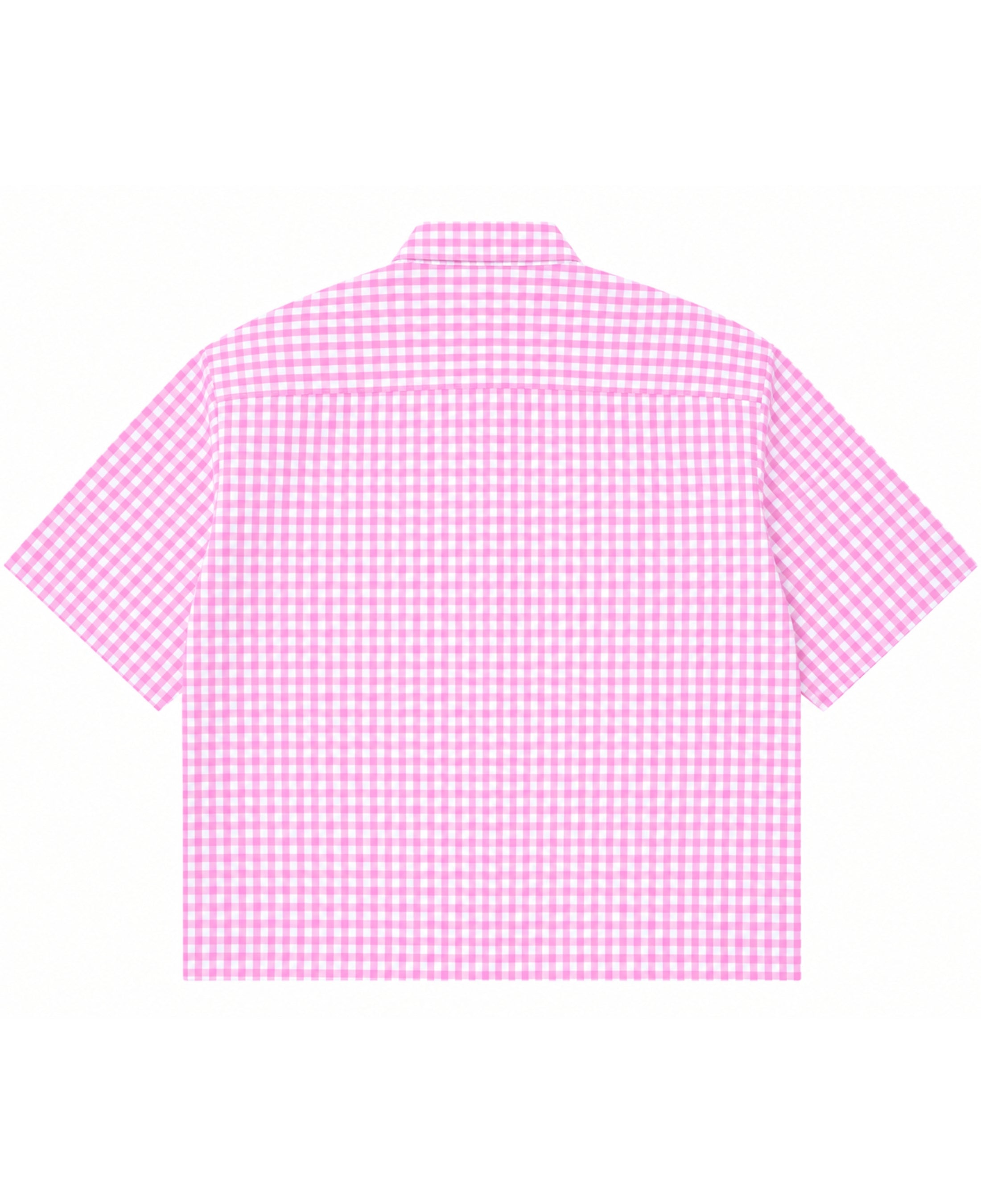 Pink Gingham Oxford Boxy Shirt Back Design