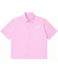 Pink Gingham Oxford Boxy Shirt Front Design