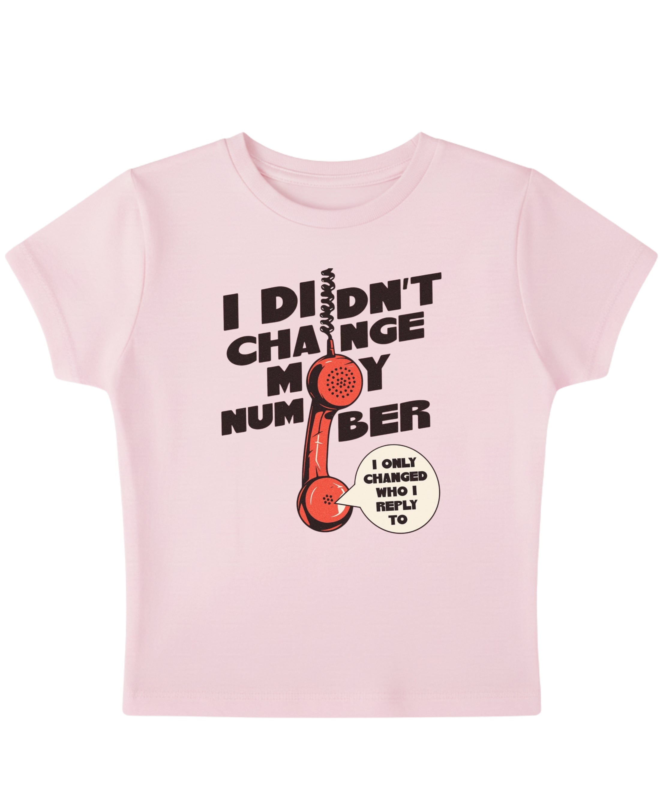 Baby Pink Baby Tee Front Design