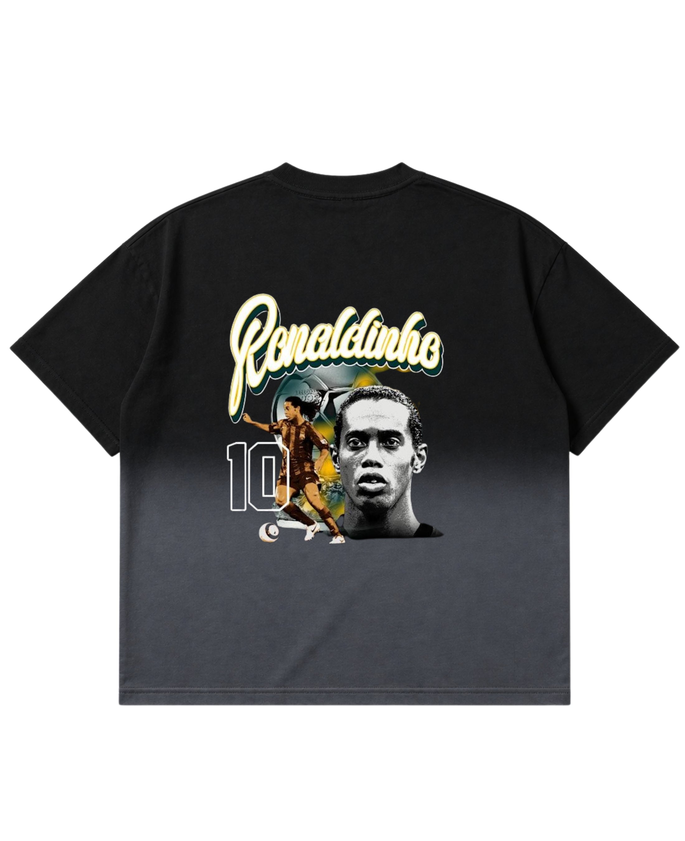 Black Ombré Wash Boxy Fit T-shirt Back Design