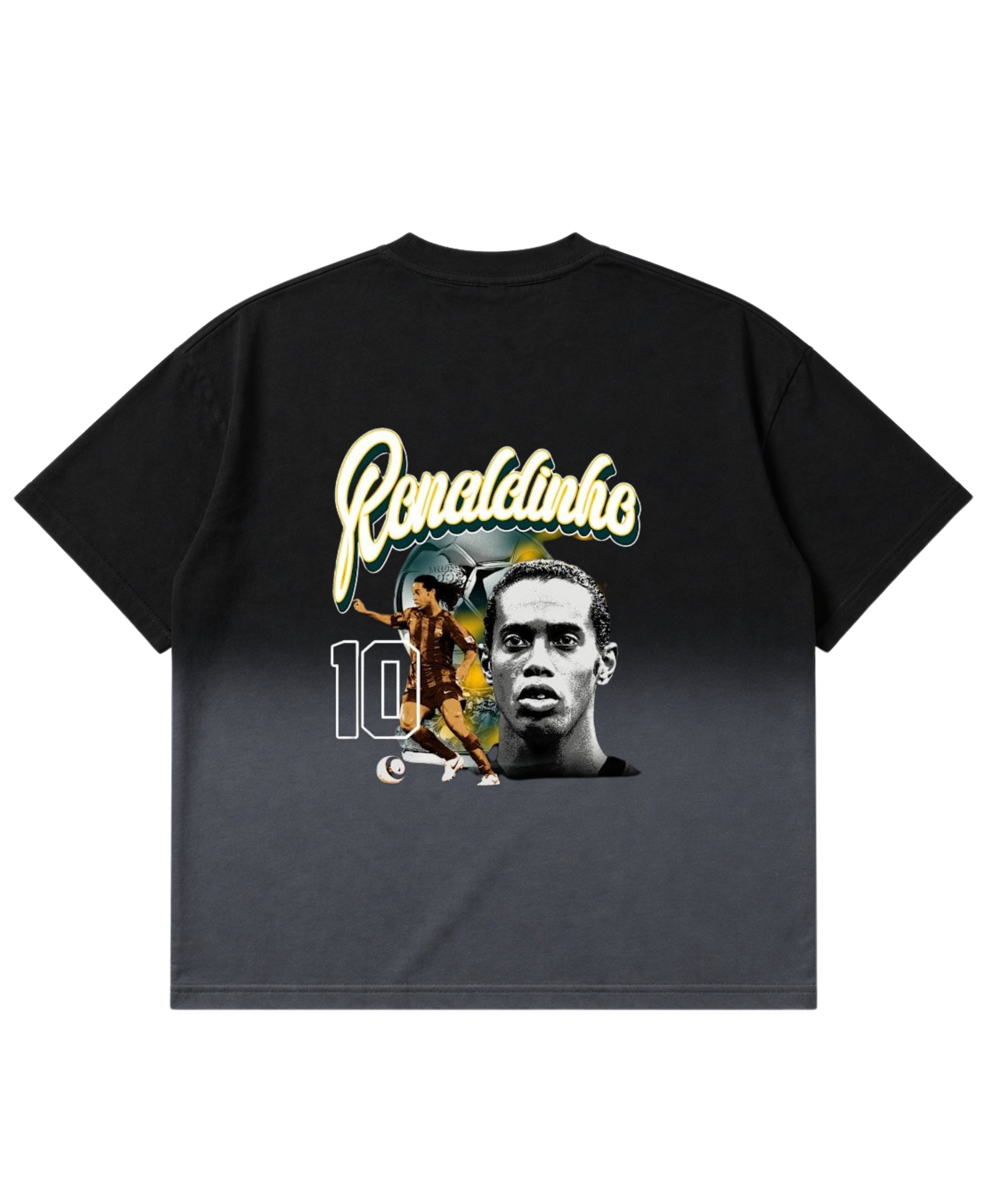 Black Ombré Wash Boxy Fit T-shirt Back Design