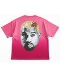 Pink Sunfade Ombré Wash Boxy Fit T-shirt Back Design