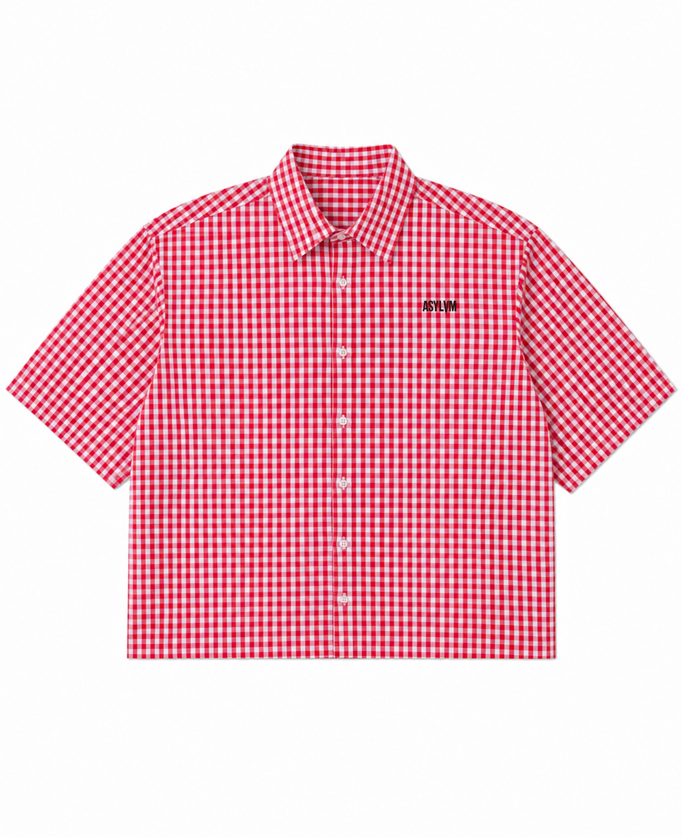 Red Picnic Oxford Boxy Shirt Front Design