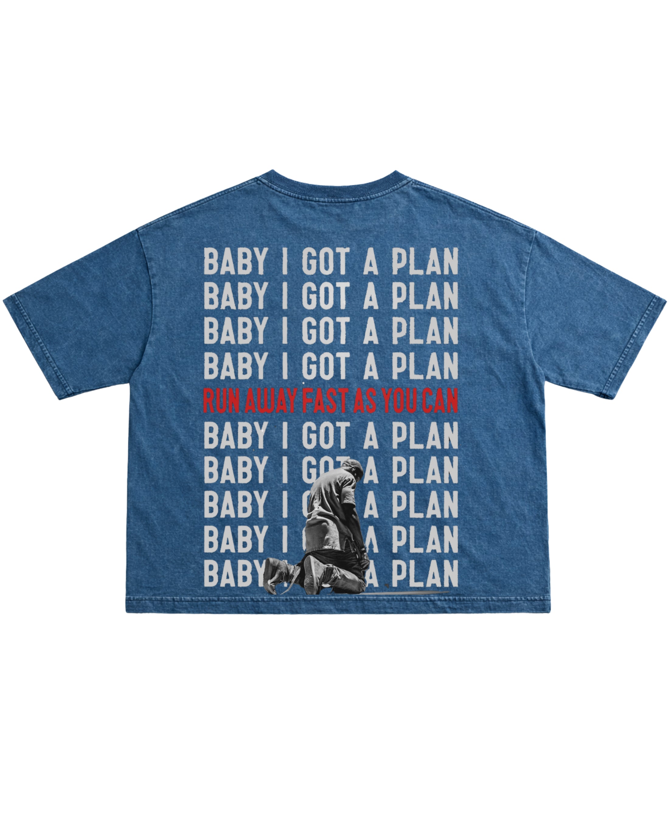 Denim Wash Boxy Fit T-shirt Back Design
