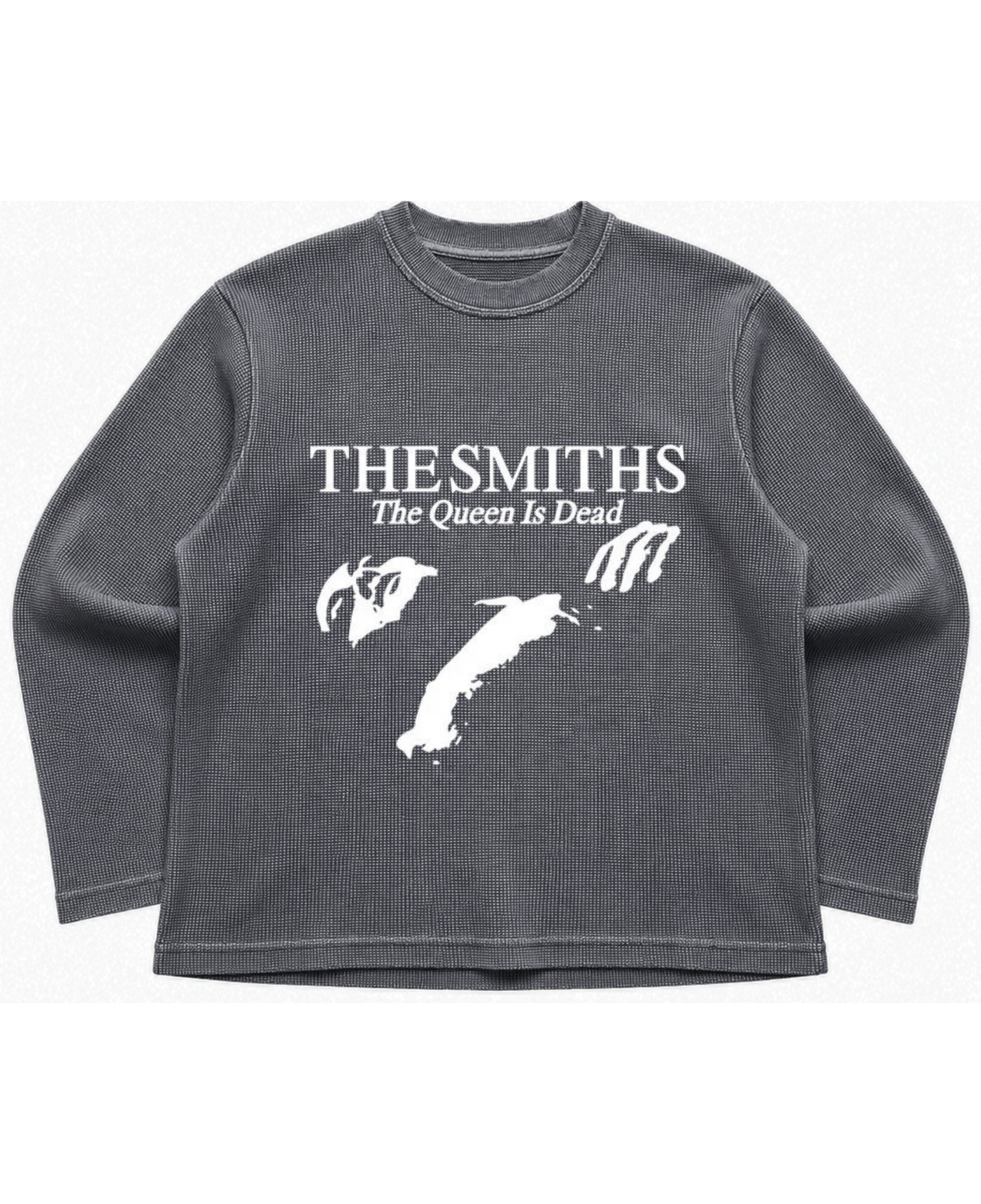 Acidwash waffle knit oversized full-sleeve Front Design